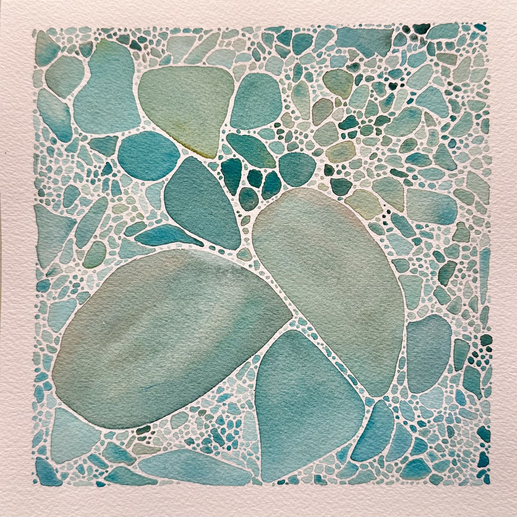 Untitled I, a watercolor mosaic on watercolor paper by Christine Duncan