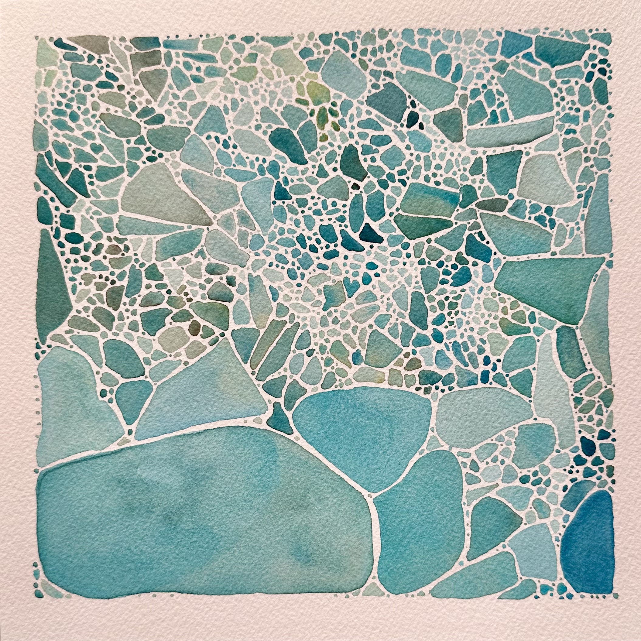 Untitled II, a watercolor mosaic on watercolor paper by Christine Duncan