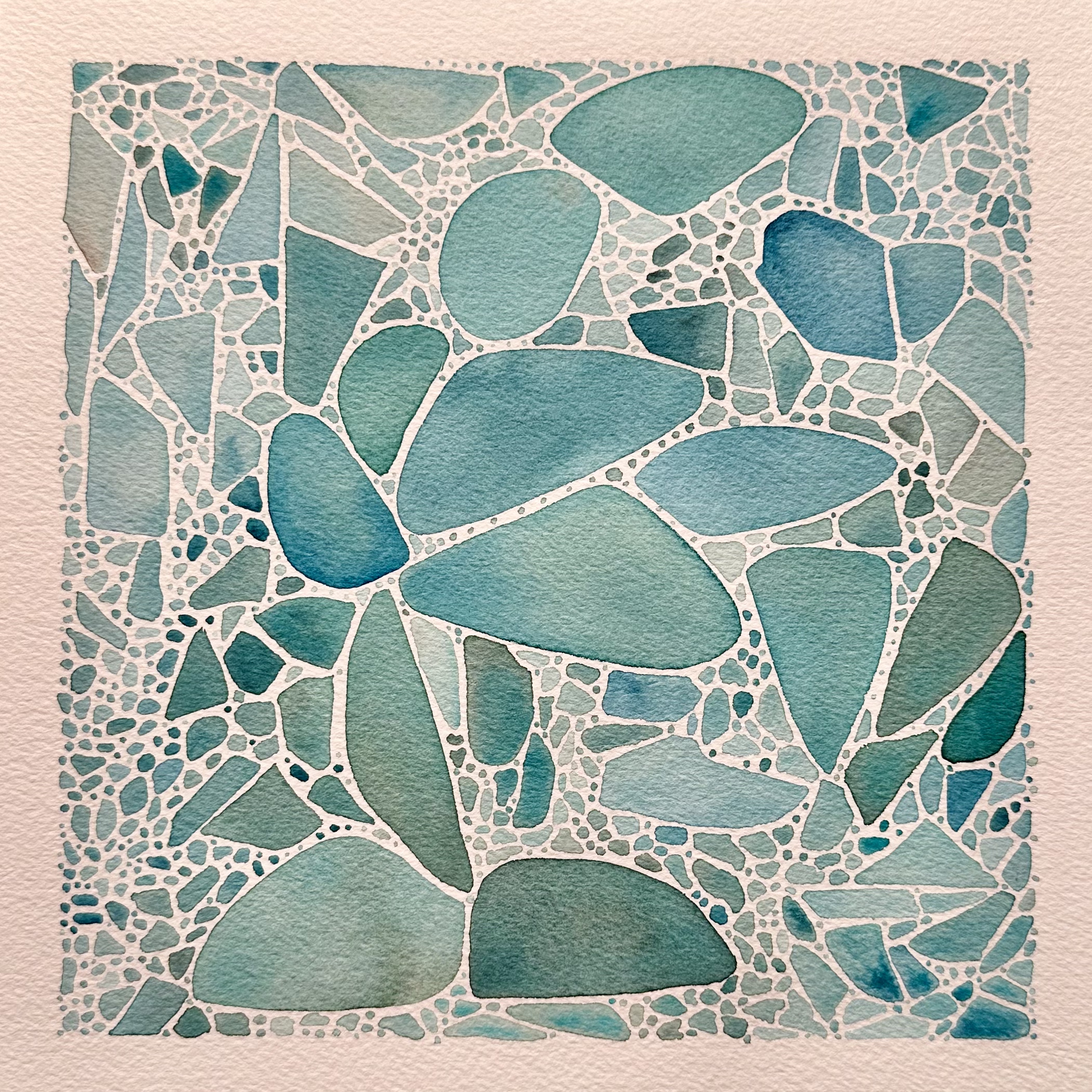 Untitled III, a watercolor mosaic on watercolor paper by Christine Duncan