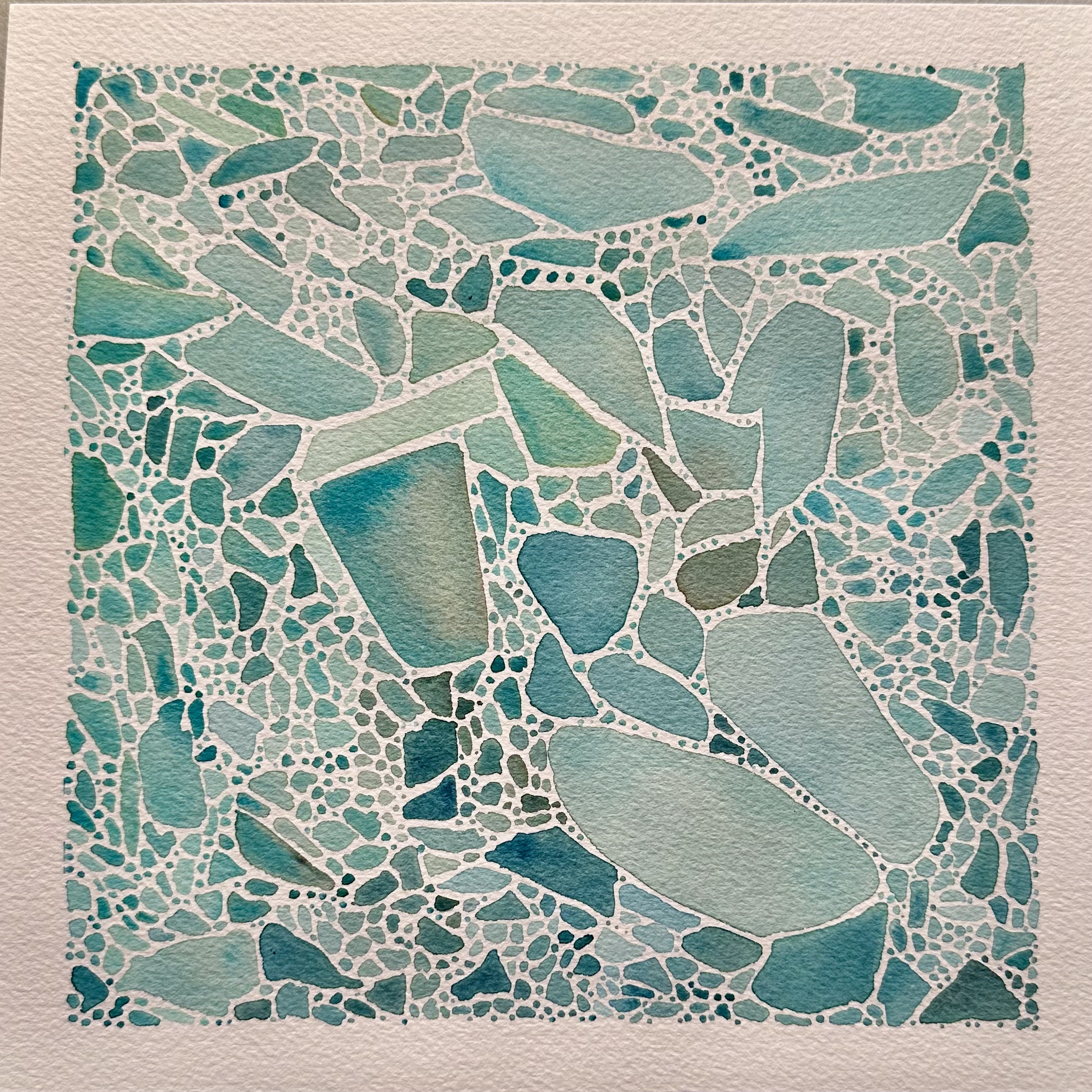 Untitled IV, a watercolor mosaic on watercolor paper by Christine Duncan