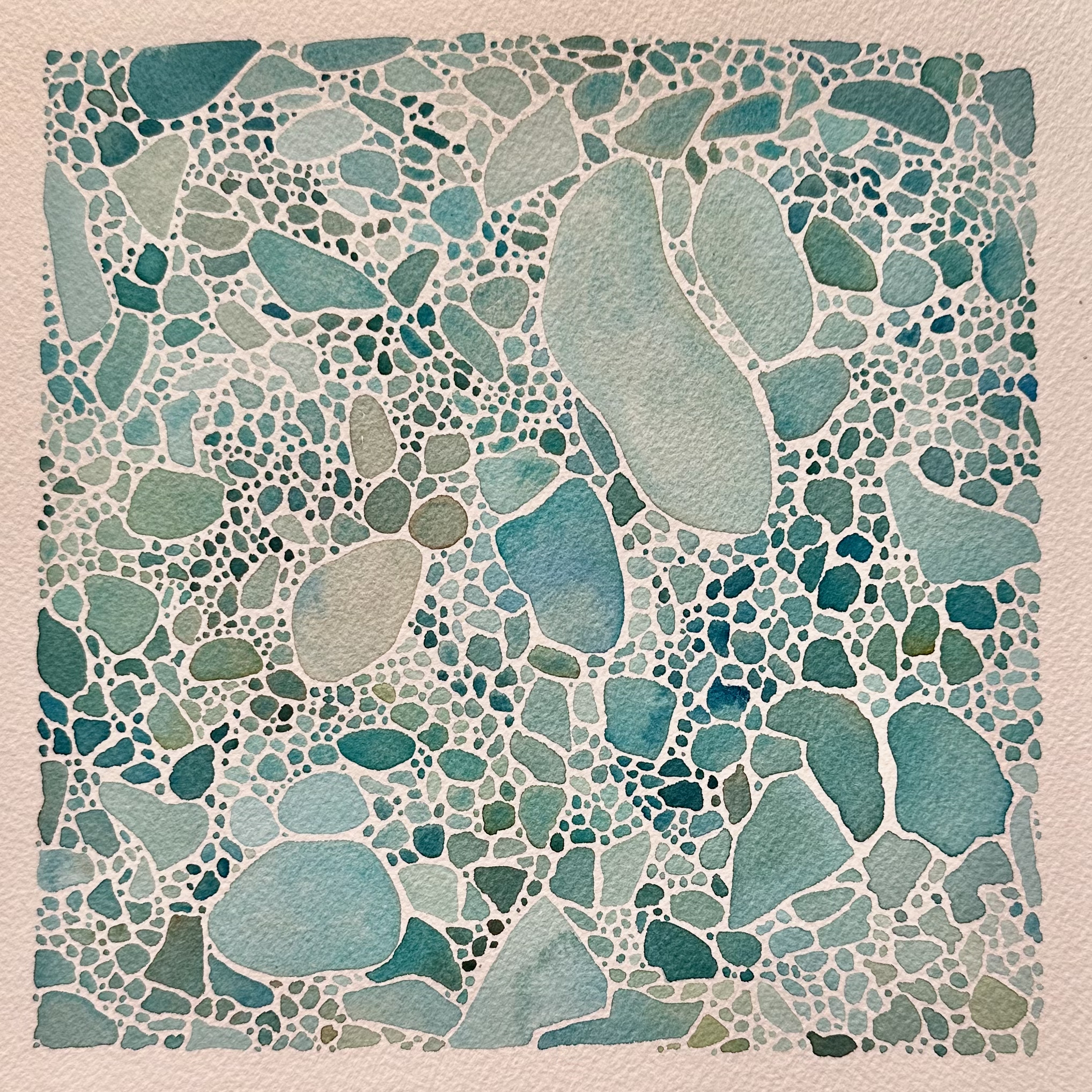 Untitled V, a watercolor mosaic on watercolor paper by Christine Duncan