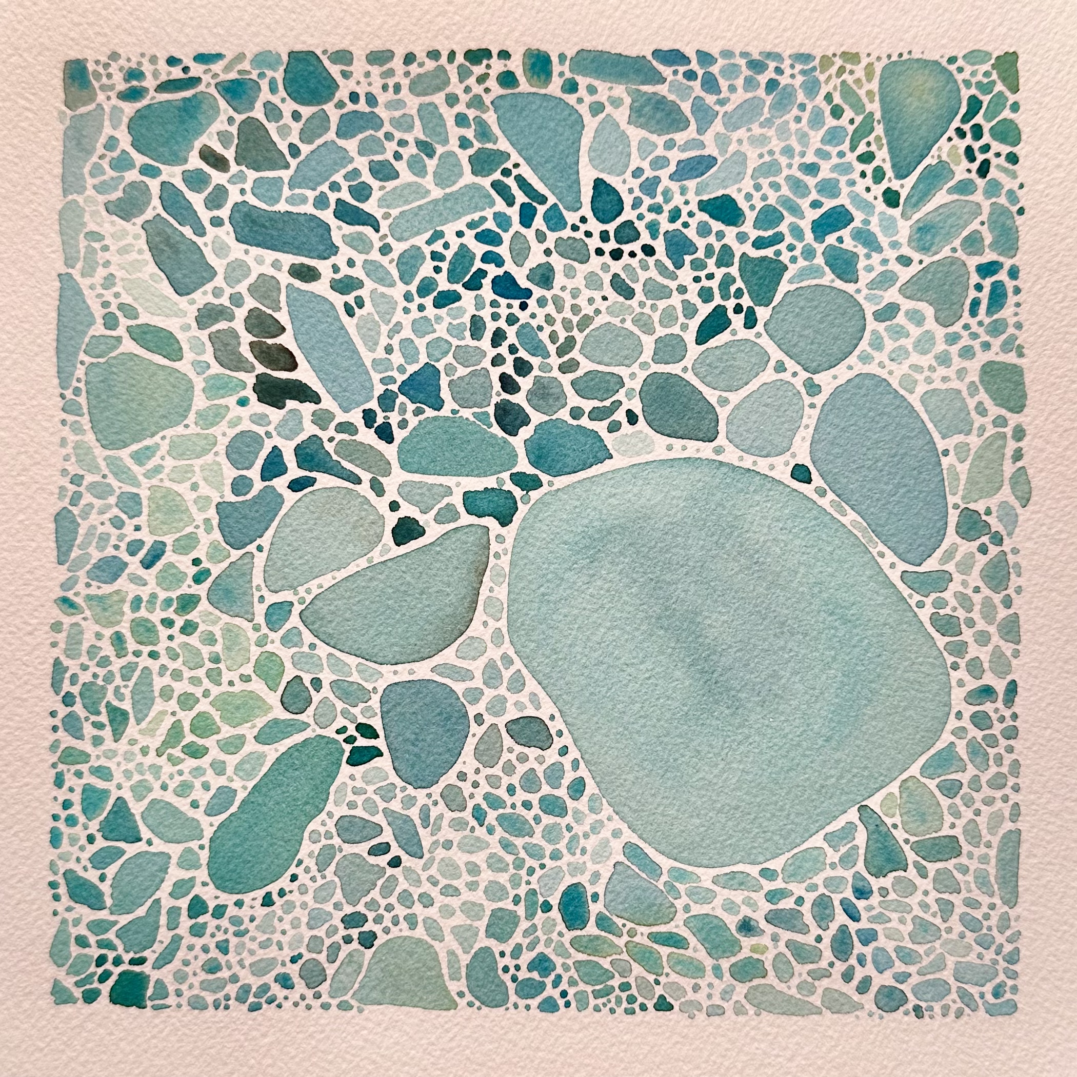 Untitled VI, a watercolor mosaic on watercolor paper by Christine Duncan